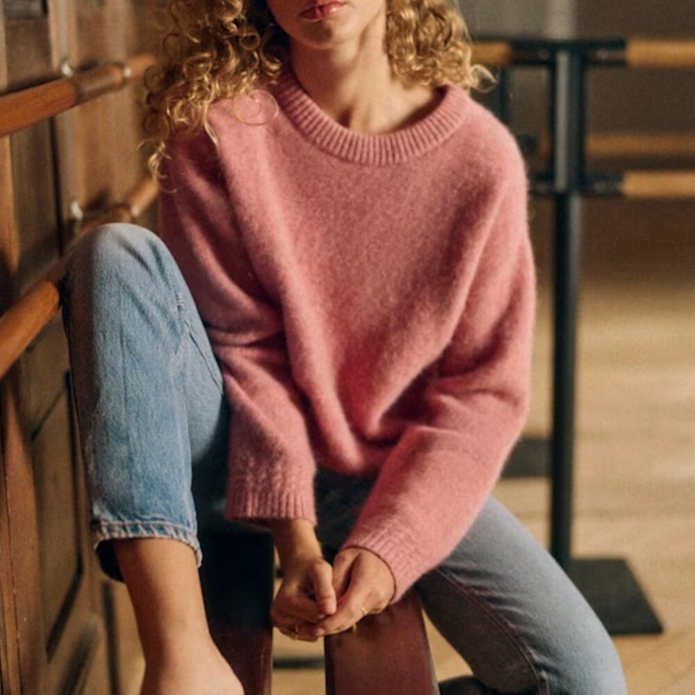 Sézane NWT Amiel Jumper in Mottled Pink Size S